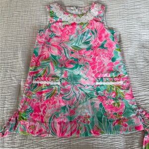 EUC Lilly Pulitzer Shift Sleeveless Dress in Pink and Green